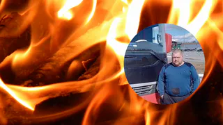 Едва не заполыхала: водитель маршрутки помог потушить загоревшуюся машину