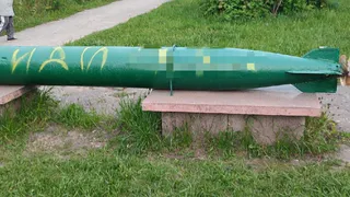 Житель Рязани изрисовал краской военные объекты в местном парке