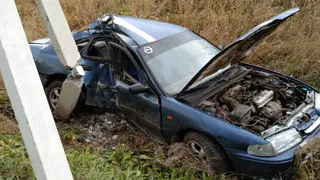 Есть пострадавший: в Сараевском районе Хонда врезалась в столб