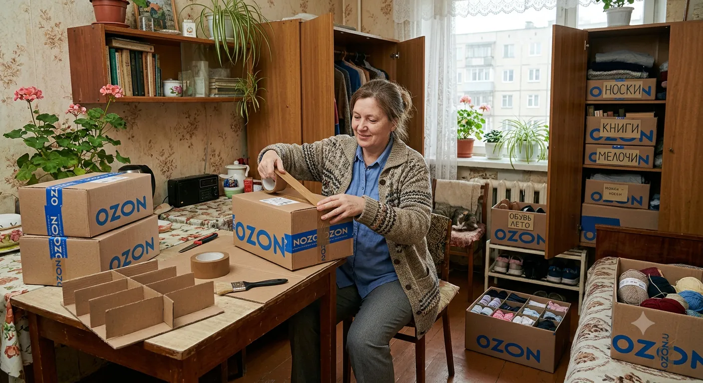 Коробки с Ozon-а больше не выбрасываю — нашла им 5 полезных применений дома: теперь это мои главные помощники в хозяйстве