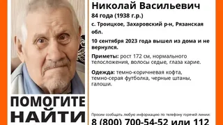 С 10 сентября в Захаровском районе Рязанской области ищут 84-летнего пенсионера
