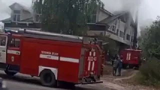 В Касимове Рязанской области загорелось кафе «Удача»