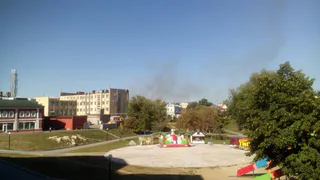 В центре Рязани загорелся нежилой дом