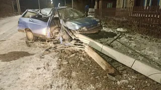Под Рязанью в ДТП со столбом пострадали водитель ВАЗ-21110 и 10-летний ребенок 