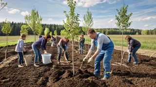 «Нижнекамскнефтехим» высадил 152 липы в новом микрорайоне Нижнекамска