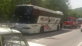 В Крыму загорелся автобус с брянскими пассажирами