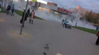 Прорыв трубы у ТЦ "Европа" - рассказ очевидца