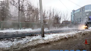 Рязанские дорожники вновь укладывают асфальт в снег