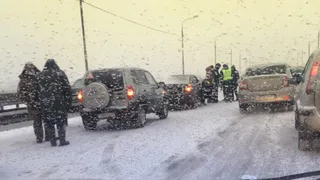 В Рязани на Северной окружной дороге произошло массовое ДТП