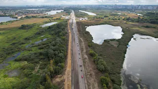 Реконструкцию Северной окружной в Рязани сняли с высоты птичьего полёта