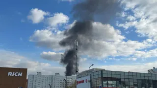 В Нижнекамске произошло возгорание за гаражами