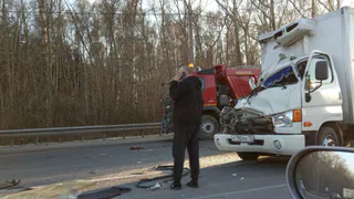 ДТП на трассе М5 - столкнулись два грузовика