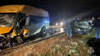 В Суздальском районе у села Менчаково в ДТП столкнулись микроавтобус и легковушка