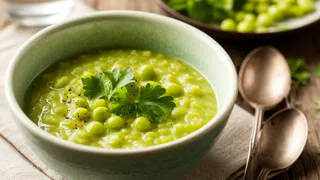 На завтрак варю гороховую кашу по-английски - одной порции всегда мало. Не каша, а шелковый крем