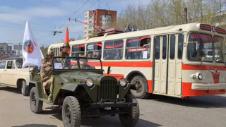 Выставка исторической военной техники на улице Соборной
