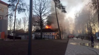 Брянцы сняли на видео пожар кафе в Майском парке