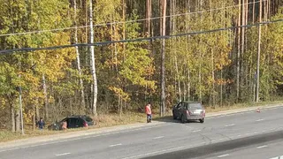 В Касимове Рязанской области автомобиль вылетел с трассы в кювет из-за ДТП