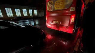 В Рязани Рено Логан врезался в автобус: вероятно, водитель был пьян
