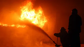 Фоторепортаж с крупного пожара в Рыбновском районе