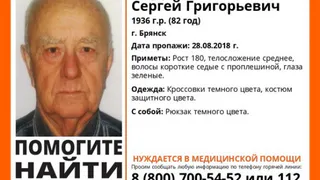 28 августа в Брянске пропал 82-летний Сергей Гарусин