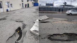 А провались оно все: во что превратился тротуар возле Центрального рынка