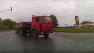 Опубликовано видео ДТП под Рязанью с участием МАЗа