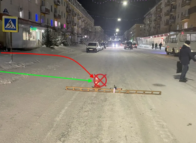 В Заполярье Коми Урал и пешеход не поделили "зебру"