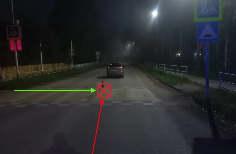 В Коми неопытный водитель авто сбила на пешеходном переходе женщину