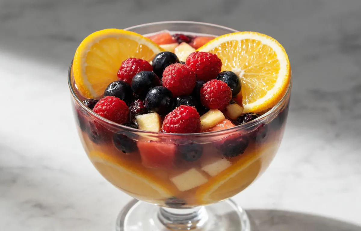 Сделала фруктовый салатик из кулинарного журнала - съели за вечер: планирую повторить его на Новый год