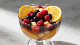 Сделала фруктовый салатик из кулинарного журнала - съели за вечер: планирую повторить его на Новый год