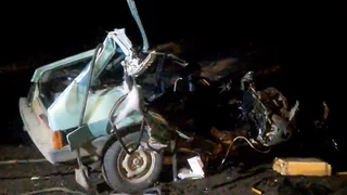 На трассе под Рязанью столкнулись сразу четыре автомобиля. Видео с места происшествия