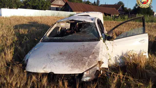 В Чувашии нетрезвый водитель съехал в кювет и перевернулся