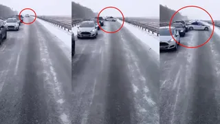 На Рязанской трассе экипаж ДПС спровоцировал аварийную ситуацию