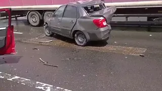 Появилось видео с места массового ДТП на трассе М5 в Рязанском районе