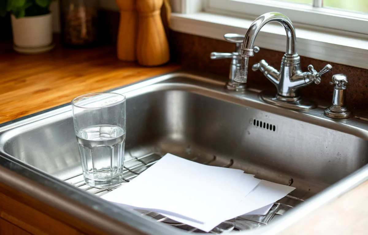 После одного случая всегда кладу в раковину стакан и лист бумаги, если уезжаю. Рассказываю, зачем так делаю