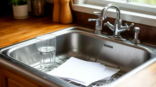 После одного случая всегда кладу в раковину стакан и лист бумаги, если уезжаю. Рассказываю, зачем так делаю