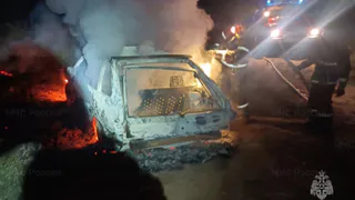 Ночью в Чебоксарах сгорела легковушка