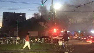 Пожар в Рязани. На Московском шоссе загорелся магазин - фото очевидцев