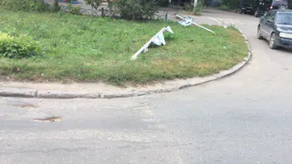 Фото-факт. Неадекватные рязанцы повалили дорожные знаки