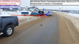 В Сыктывдинском районе столкнулись Subaru и УАЗ: есть пострадавшие