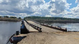 В Коми завершили ремонт 116-метрового наплавного моста через Сысолу