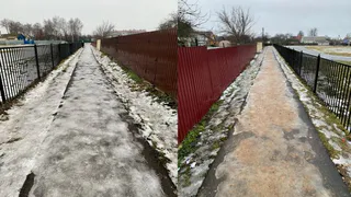 В Стародубе посыпали скользкий тротуар возле  школы №3