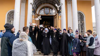 В Рязани на Благовещение выпустили в небо голубей