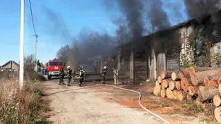 В чувашской деревне горел цех пилорамы