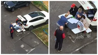 В Московском районе сфотографировали голосование "в багажнике"