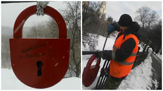  Дирекция благоустройства: На ограде вешать свадебные замки нельзя