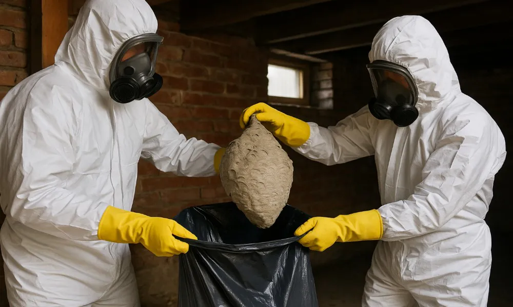 В Ковровском районе спасатели убрали гнездо ос из подвала частного дома