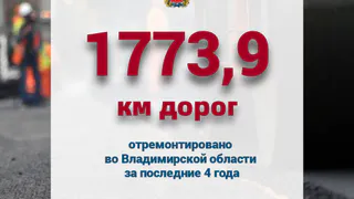 Во Владимирской области отремонтировали 1773,9 километров дорог за четыре года
