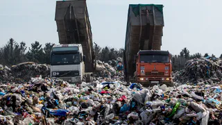 Пожар на мусорном полигоне 