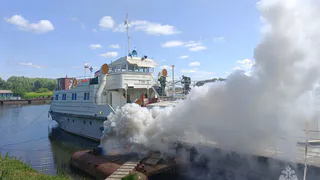 На танкере у Оки в Муроме прошли учения пожарных